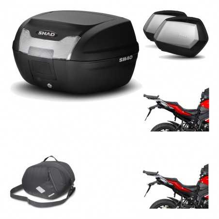 SHAD Maletas laterales + baul trasero herraje montaje 3p bolsa interna SH40 SH 40 2011 SC SH35 PREMIUM KIT-191369