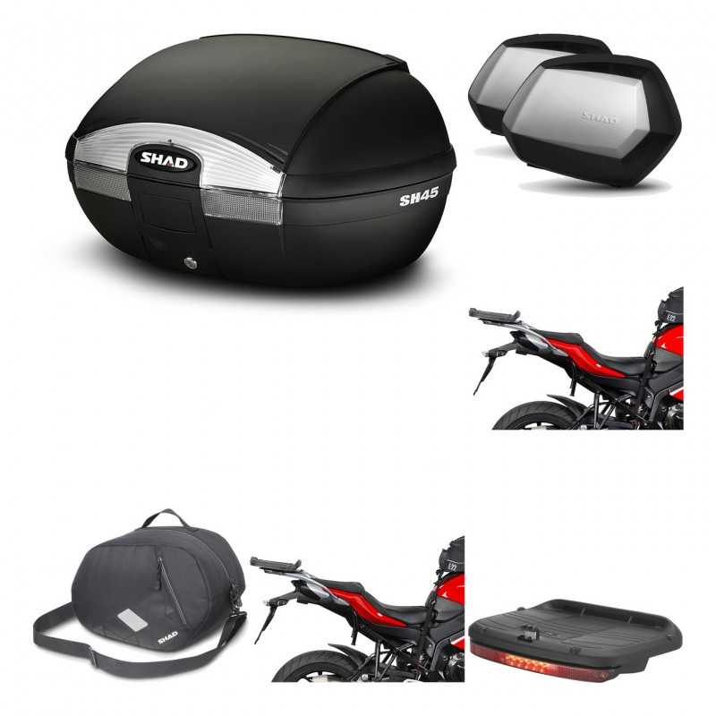 SHAD Maletas laterales + baul trasero herraje montaje accesorios 3p SH45 SH 45 SC SH35 PREMIUM KIT-191879