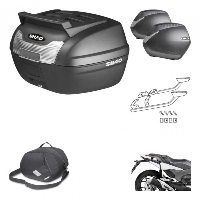 SHAD Maletas laterales + baul trasero herraje montaje 3p bolsa interna SH36 SH 36 KIT-191731