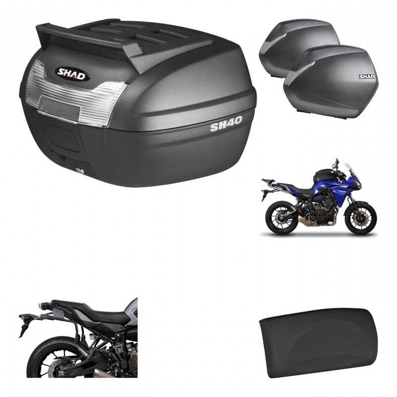Lateral cases + back trunk + big top fitting + passenger support + 3p hardware  