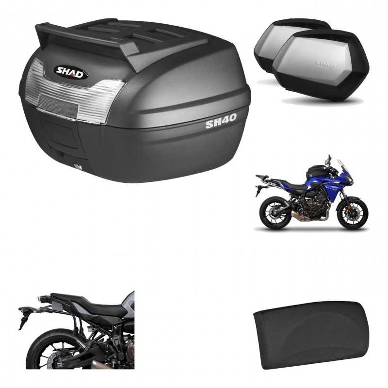 Lateral cases + back trunk + big top fitting + passenger support + 3p hardware  