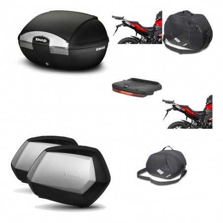 SHAD Maletas laterales + baul trasero herraje montaje accesorios 3p SH45 SH 45 SC SH35 PREMIUM KIT-191891