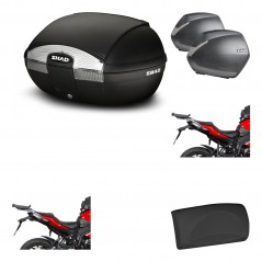 Lateral cases + back trunk + big top fitting + passenger support + 3p hardware  