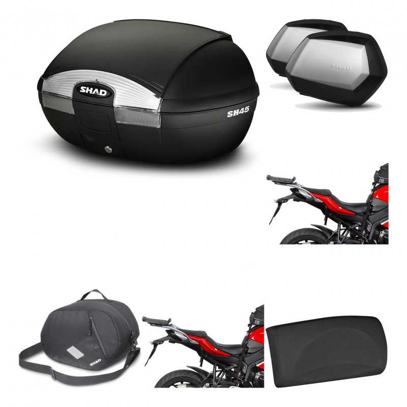 SHAD Maletas laterales + baul trasero herraje montaje accesorios 3p SH45 SH 45 SC SH35 PREMIUM KIT-191897