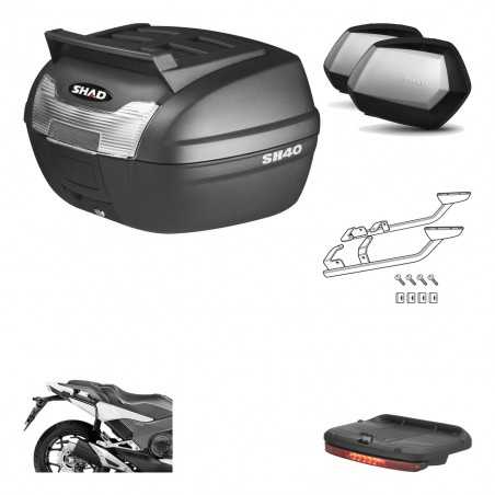 SHAD Maletas laterales + baul trasero herraje montaje luz de freno 3p SC SH35 PREMIUM KIT-191748
