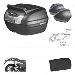 Lateral cases + back trunk + big top fitting + passenger support + 3p hardware  