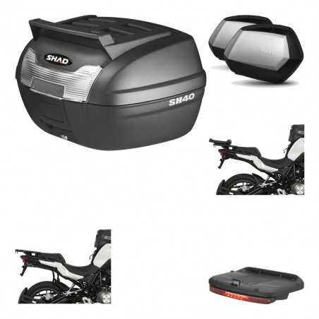 SHAD Maletas laterales + baul trasero herraje montaje luz de freno 3p SC SH35 PREMIUM KIT-191808