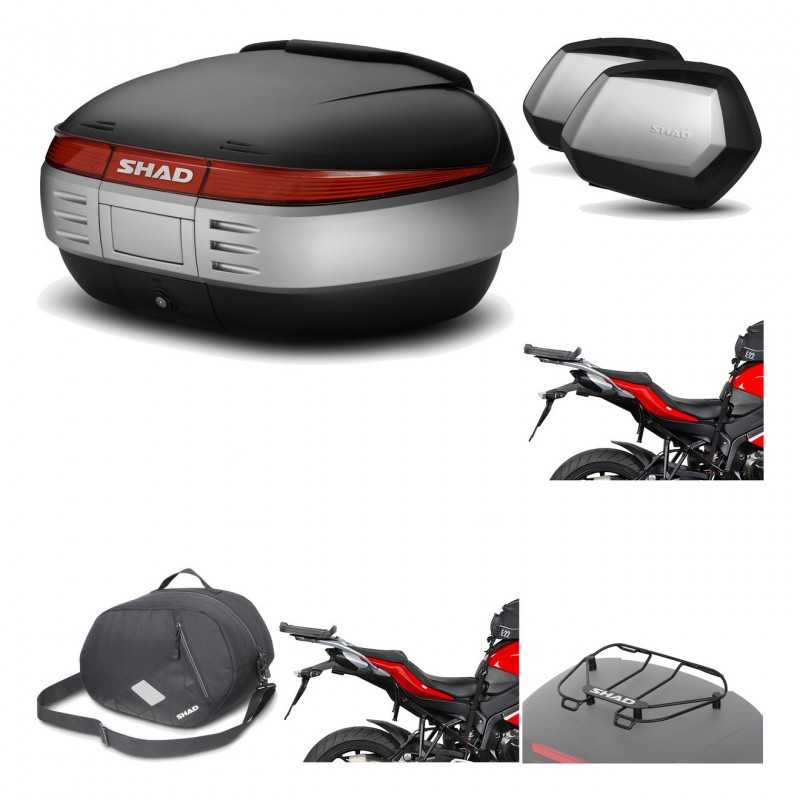 SHAD Maletas laterales + baul trasero herraje montaje accesorios 3p SH50 SH 50 SC SH35 PREMIUM KIT-192377