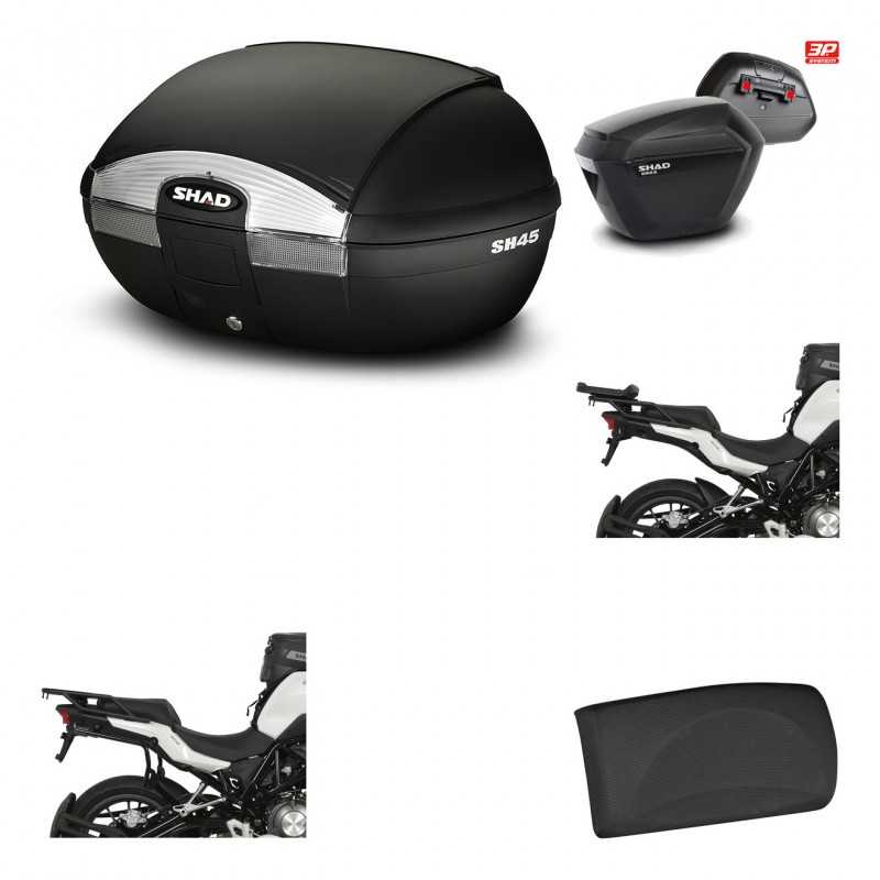 Lateral cases + back trunk + big top fitting + passenger support + 3p hardware  