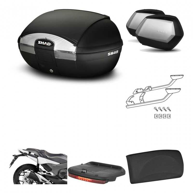 SHAD Maletas laterales + baul trasero herraje montaje accesorios 3p SH45 SH 45 SC SH35 PREMIUM KIT-192180