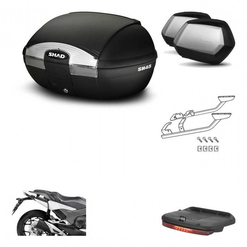 Lateral cases + back trunk + big top fitting + brake light + 3p hardware  SH45 S