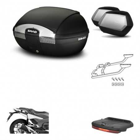 SHAD Maletas laterales + baul trasero herraje montaje luz de freno 3p SH45 SH 45 SC SH35 PREMIUM KIT-192132