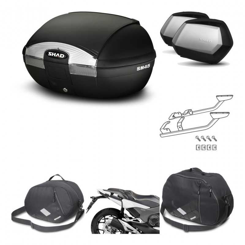 SHAD Maletas laterales + baul trasero herraje montaje accesorios 3p SH45 SH 45 SC SH35 PREMIUM KIT-192143