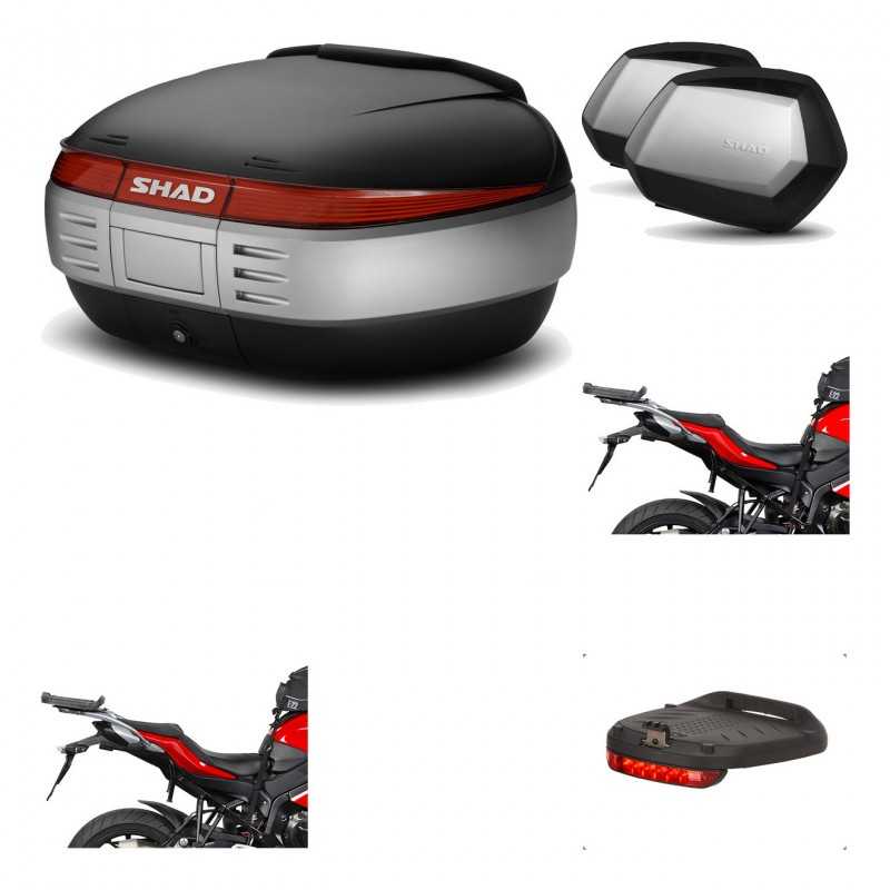 SHAD Maletas laterales + baul trasero herraje montaje luz de freno 3p SH50 SH 50 SC SH35 PREMIUM KIT-192360