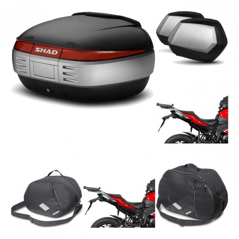 SHAD Maletas laterales + baul trasero herraje montaje accesorios 3p SH50 SH 50 SC SH35 PREMIUM KIT-192365