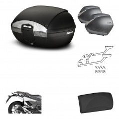Lateral cases + back trunk + big top fitting + passenger support + 3p hardware  
