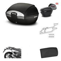 Lateral cases + back trunk + big top fitting + passenger support + 3p hardware  