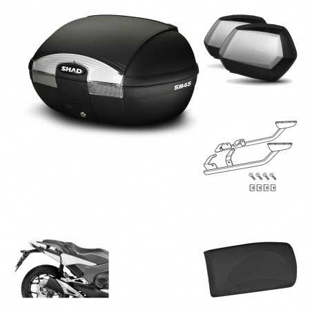 Lateral cases + back trunk + big top fitting + passenger support + 3p hardware  