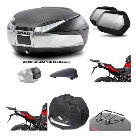 SHAD Maletas laterales + baul trasero herraje montaje accesorios 3p SH48 SC SH35 PREMIUM KIT-192870