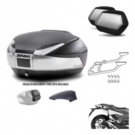 SHAD Maletas laterales + baul trasero herraje montaje 3p SH48 SC SH35 PREMIUM KIT-193080