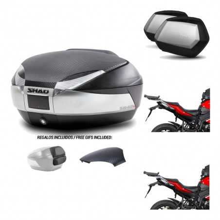 SHAD Maletas laterales + baul trasero herraje montaje 3p SH48 SC SH35 PREMIUM KIT-192834
