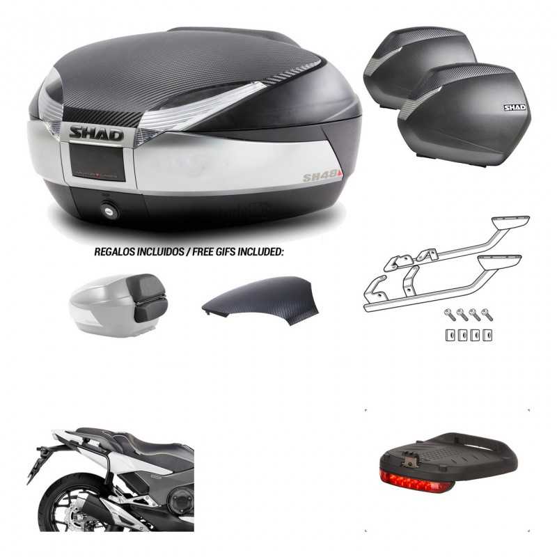 Lateral cases + back trunk + big top fitting + brake light + 3p hardware  SH48  