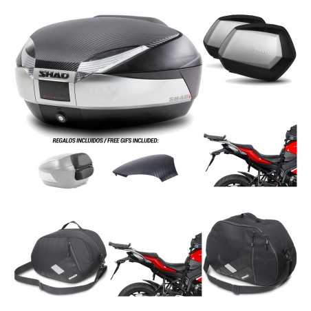 SHAD Maletas laterales + baul trasero herraje montaje accesorios 3p SH48 SC SH35 PREMIUM KIT-192845