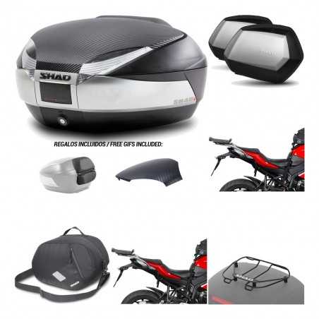 SHAD Maletas laterales + baul trasero herraje montaje accesorios 3p SH48 SC SH35 PREMIUM KIT-192857