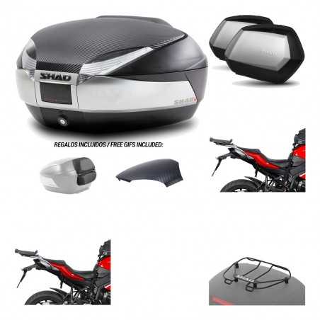 SHAD Maletas laterales + baul trasero herraje montaje parrilla portabultos superior 3p SH48 SC SH35 PREMIUM KIT-192858