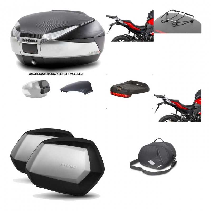 SHAD Maletas laterales + baul trasero herraje montaje accesorios 3p SH48 SC SH35 PREMIUM KIT-192863