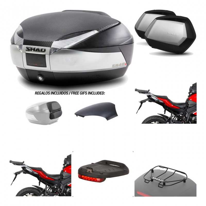 SHAD Maletas laterales + baul trasero herraje montaje accesorios 3p SH48 SC SH35 PREMIUM KIT-192864