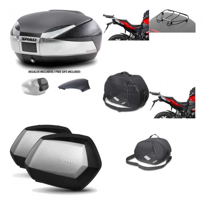 SHAD Maletas laterales + baul trasero herraje montaje accesorios 3p SH48 SC SH35 PREMIUM KIT-192869