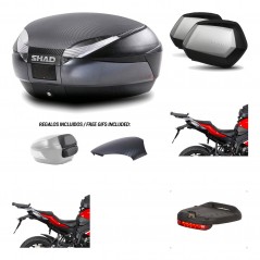 SHAD Maletas laterales + baul trasero herraje montaje luz de freno 3p SH48 SC SH35 PREMIUM KIT-193320