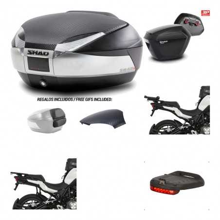 SHAD Maletas laterales + baul trasero herraje montaje luz de freno 3p SH48 SH23 KIT-193221