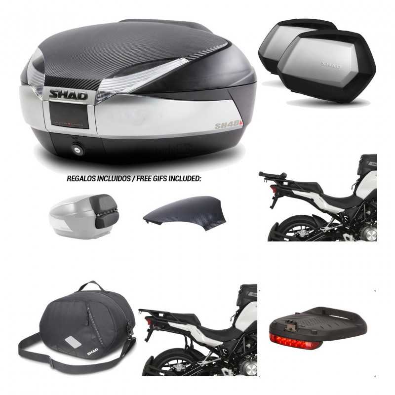 SHAD Maletas laterales + baul trasero herraje montaje accesorios 3p SH48 SC SH35 PREMIUM KIT-193223