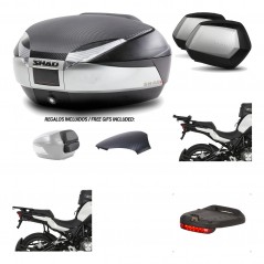 SHAD Maletas laterales + baul trasero herraje montaje luz de freno 3p SH48 SC SH35 PREMIUM KIT-193224