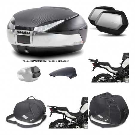 SHAD Maletas laterales + baul trasero herraje montaje accesorios 3p SH48 SC SH35 PREMIUM KIT-193229