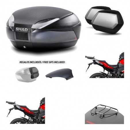 SHAD Maletas laterales + baul trasero herraje montaje parrilla portabultos superior 3p SH48 SC SH35 PREMIUM KIT-193338