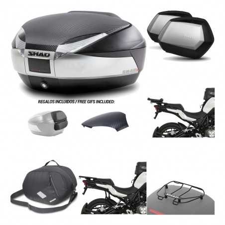 SHAD Maletas laterales + baul trasero herraje montaje accesorios 3p SH48 SC SH35 PREMIUM KIT-193241