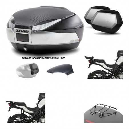 SHAD Maletas laterales + baul trasero herraje montaje parrilla portabultos superior 3p SH48 SC SH35 PREMIUM KIT-193242