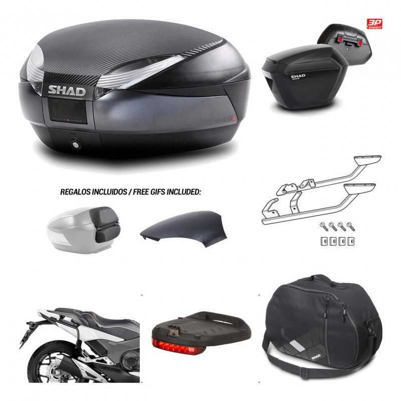 SHAD Maletas laterales + baul trasero herraje montaje accesorios 3p SH48 SH23 KIT-193593