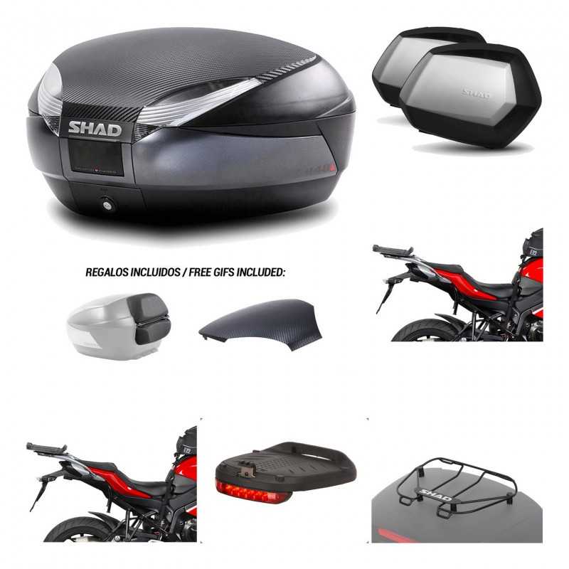 SHAD Maletas laterales + baul trasero herraje montaje accesorios 3p SH48 SC SH35 PREMIUM KIT-193344