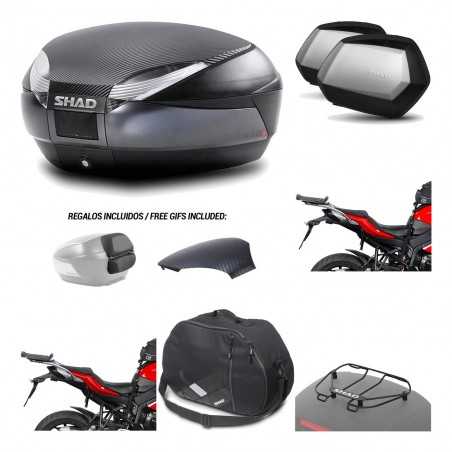 SHAD Maletas laterales + baul trasero herraje montaje accesorios 3p SH48 SC SH35 PREMIUM KIT-193350