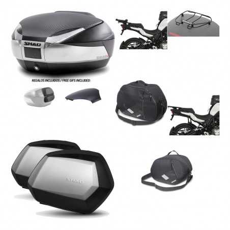 SHAD Maletas laterales + baul trasero herraje montaje accesorios 3p SH48 SC SH35 PREMIUM KIT-193253