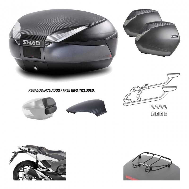 SHAD Maletas laterales + baul trasero herraje montaje parrilla portabultos superior 3p SH48 SH36 SH 36 KIT-193604