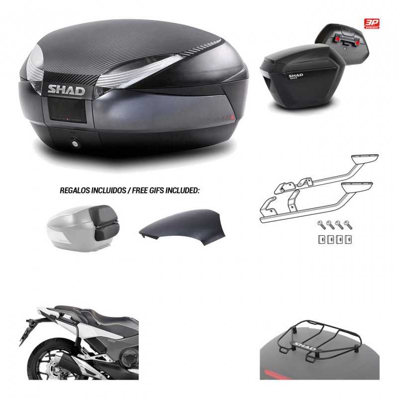 SHAD Maletas laterales + baul trasero herraje montaje parrilla portabultos superior 3p SH48 SH23 KIT-193605