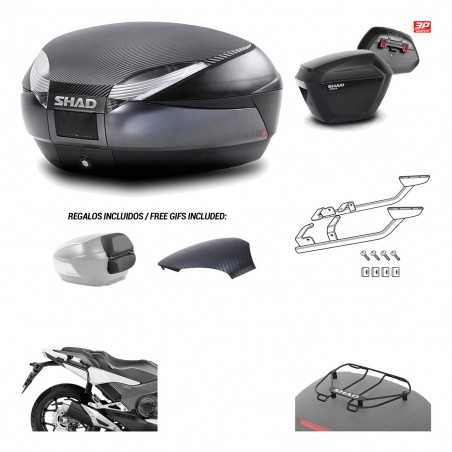 SHAD Maletas laterales + baul trasero herraje montaje parrilla portabultos superior 3p SH48 SH23 KIT-193605