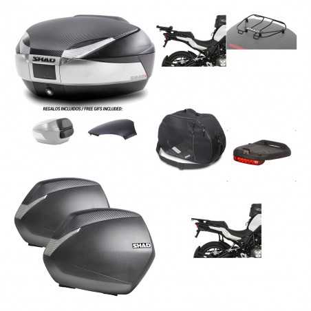 SHAD Maletas laterales + baul trasero herraje montaje accesorios 3p SH48 SH36 SH 36 KIT-193256