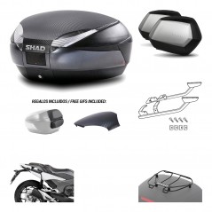 SHAD Maletas laterales + baul trasero herraje montaje parrilla portabultos superior 3p SH48 SC SH35 PREMIUM KIT-193608