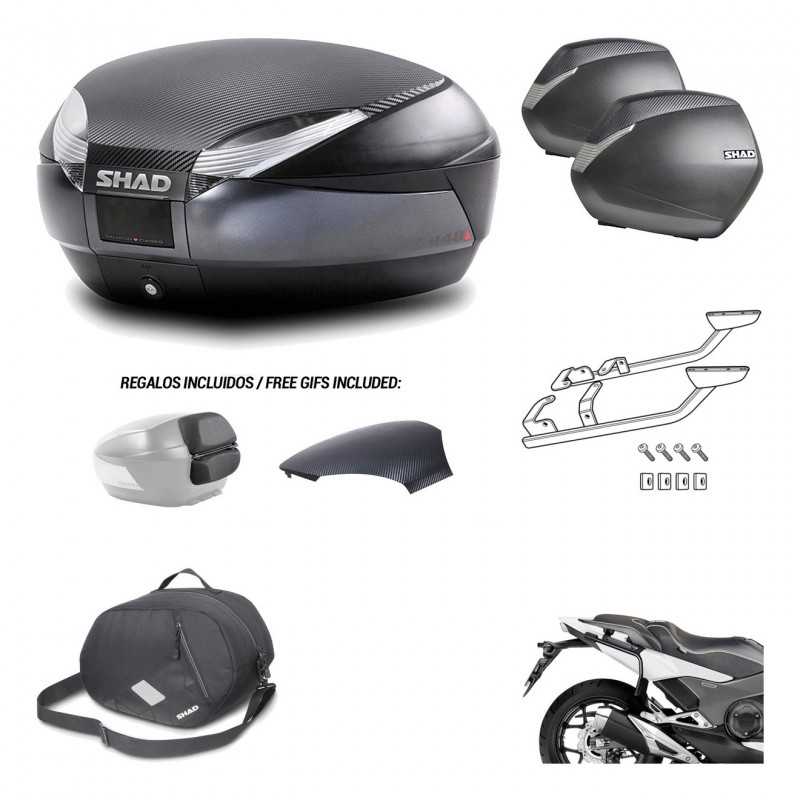 SHAD Maletas laterales + baul trasero herraje montaje 3p bolsa interna SH48 SH36 SH 36 KIT-193555